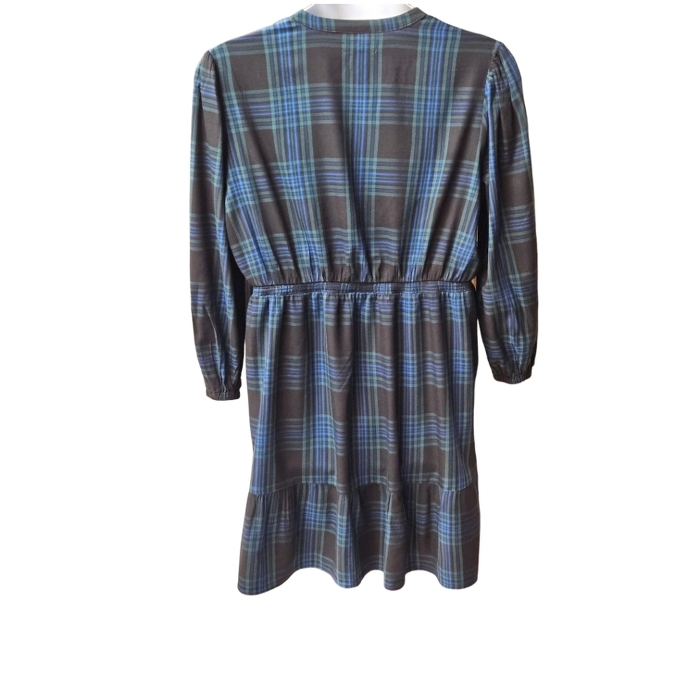FREE ASSEMBLY XL-1X Plaid mini wrapdress black,blue,green long Sleeve Pockets - Picture 11 of 16